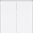 71" White Wood Two Door Two Drawer Combo Dresser