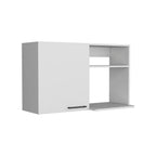 39" White Wood Wall Mounted Accent Cabinet With Single Door