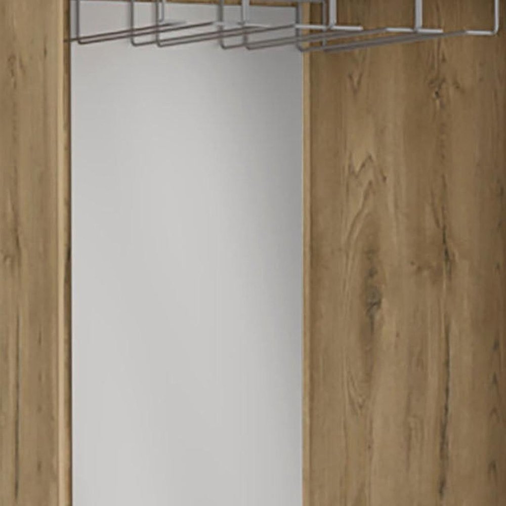 18" Light Brown Wood Corner Bar Cabinet With Two Doors