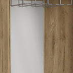 18" Light Brown Wood Corner Bar Cabinet With Two Doors