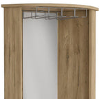 18" Light Brown Wood Corner Bar Cabinet With Two Doors