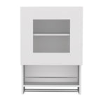 20" White Wood Wall Mounted China Cabinet With Single Door