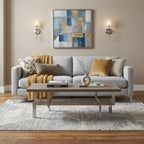 51" Gray And Silver Stainless Steel Coffee Table