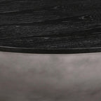 48" Black And Gray Solid Wood And Concrete Round Coffee Table