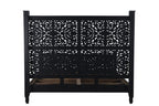 Carved Solid Wood King Black Bed