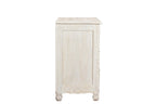 30" White Solid Wood Distressed Three Drawer Nightstand