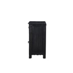 30" Black Solid Wood Distressed One Drawer Nightstand