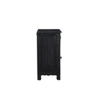 30" Black Solid Wood Distressed One Drawer Nightstand