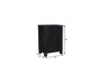 30" Black Solid Wood Distressed One Drawer Nightstand