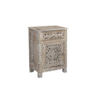 30" Gray Solid Wood Distressed One Drawer Nightstand