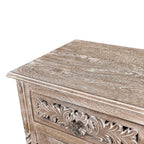 30" Gray Solid Wood Distressed One Drawer Nightstand