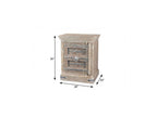 36" White Solid Wood Distressed Nightstand