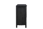 57" Black Solid Wood Seven Drawer Dresser