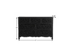57" Black Solid Wood Seven Drawer Dresser
