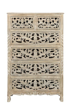 35" White Solid Wood Six Drawer Chest