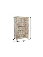 36" White Solid Wood Six Drawer Chest