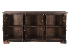 72" Dark Brown Solid Wood Live Edge Sideboard with Six Doors