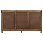 66" White Distressed Solid Wood Carved Floral Six Drawer Sideboard With Two Doors