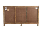 66" Gray Distressed Solid Wood Carved Floral Six Drawer Sideboard with Two Doors