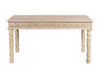 60" White Solid Wood Dining Table