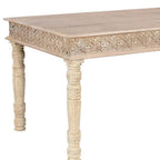 60" White Solid Wood Dining Table