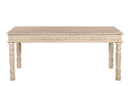 60" White Solid Wood Dining Table
