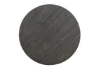 54" Black Rounded Solid Wood Pedestal Base Dining Table
