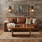 51" Brown Solid Wood Sled Coffee Table