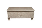 49" Natural Solid Wood Distressed Lift Top Coffee Table