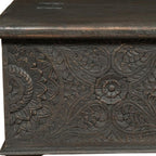 49" Black Solid Wood Distressed Lift Top Coffee Table