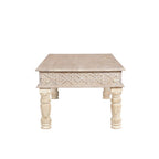 51" White Solid Wood Distressed Coffee Table