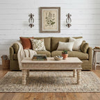51" White Solid Wood Distressed Coffee Table