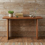 57" Chestnut Solid Wood Sled Console Table