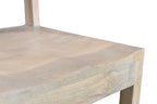Set of Two White Wood Ladder Back Dining Side Chairs