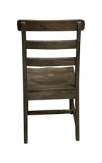 Set of Two Dark Brown Wood Ladder Back Dining Side Chairs