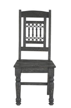 Set of Two Black Wood Slat Back Dining Side Chairs