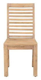 Set of Two Brown Solid Wood Ladder Back Dining Side Chairs