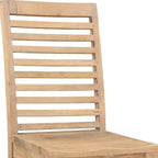 Set of Two Brown Solid Wood Ladder Back Dining Side Chairs