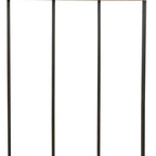 71" Black And Brown Metal And Solid Wood Four Hooks Freestanding Coat Rack