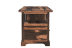 68" Natural Live Edge Solid Wood Writing Desk With Four Drawers
