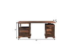 68" Natural Live Edge Solid Wood Writing Desk With Four Drawers