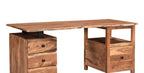 69" Brown Live Edge Solid Wood Writing Desk With Four Drawers