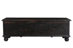 54" Black Solid Wood Distressed Lift Top Solid Coffee Table