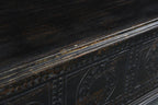 54" Black Solid Wood Distressed Lift Top Solid Coffee Table