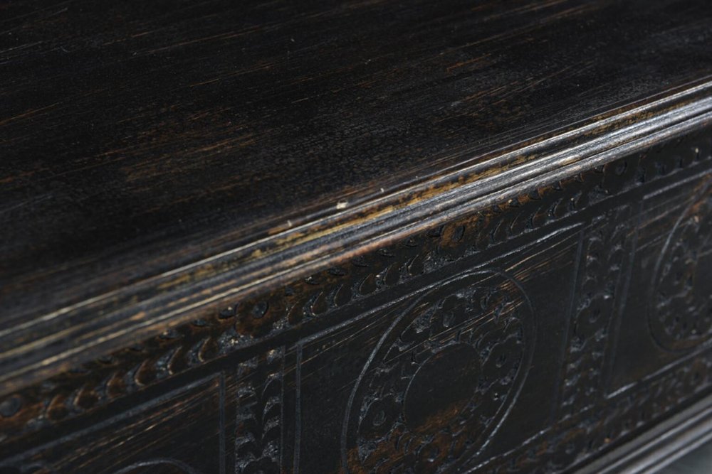 54" Black Solid Wood Distressed Lift Top Solid Coffee Table