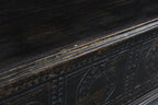 54" Black Solid Wood Distressed Lift Top Solid Coffee Table