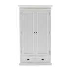 43" Off White Solid Wood Two Drawer