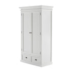 43" Off White Solid Wood Two Drawer