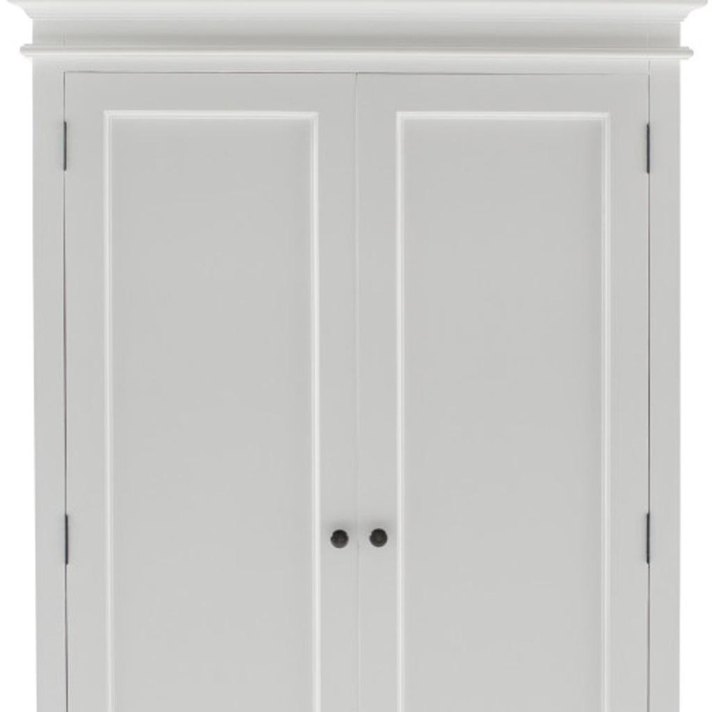 43" Off White Solid Wood Two Drawer