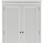 43" Off White Solid Wood Two Drawer